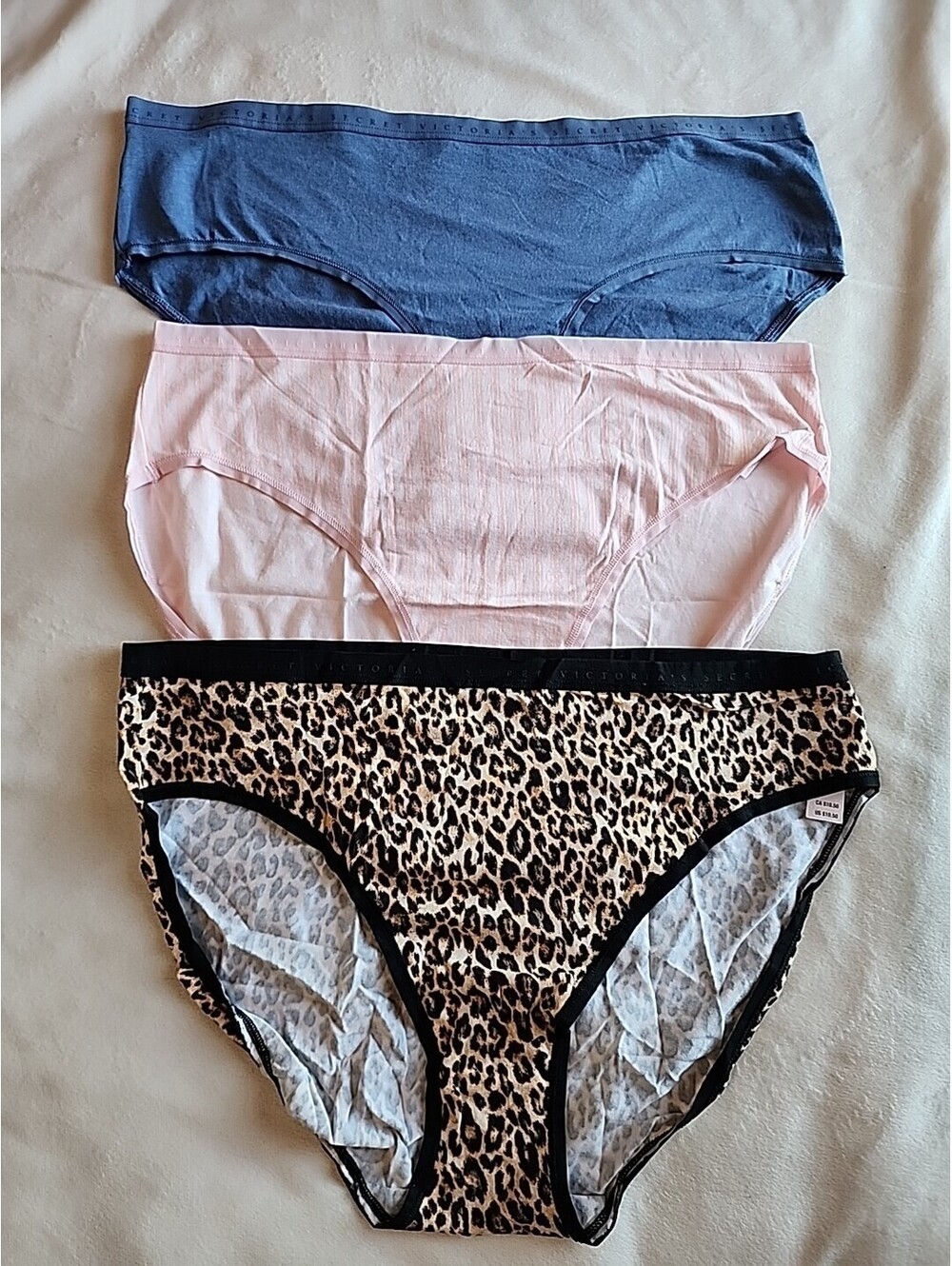 Victoria's Secret NWT Set of 3 High-Leg Briefs--Size XL RN 54867 India CA 67359